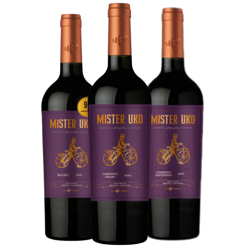 Kit 3 Vinhos Argentinos Mister Uko 750 ml