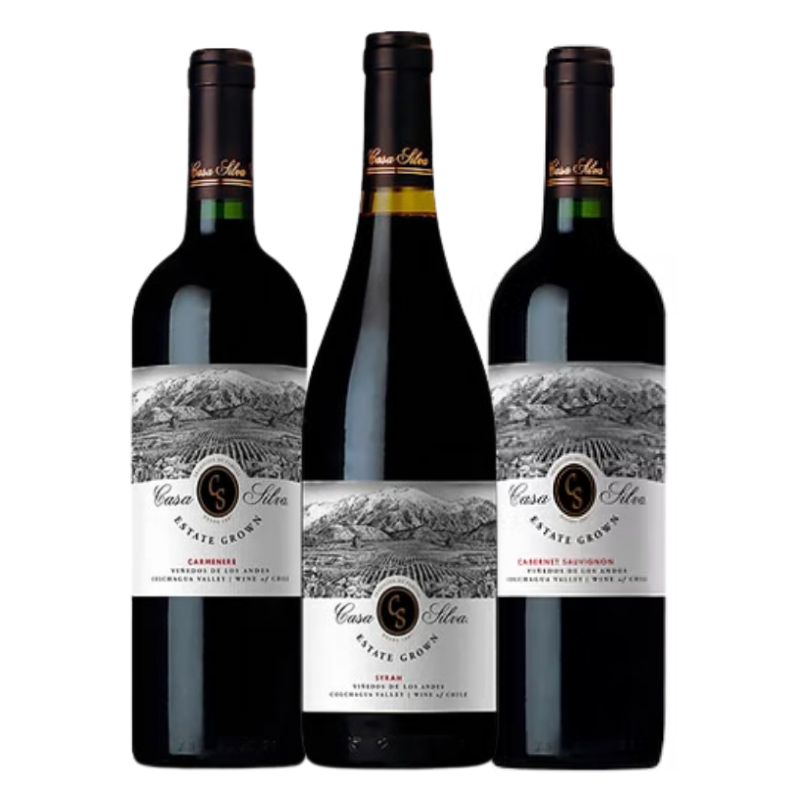 KIT VINHO CASA SILVA ESTATE GROWN  3 TINTOS